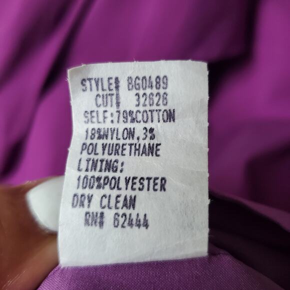 90s Nicole Miller Gold Label Sheath Dress 10 Purple Cotton Sleeveless Y2K VTG - Picture 5 of 12